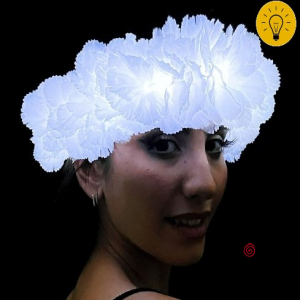 VINCHA HAWAIANA GRANDE LUMINOSA BLANCA x 1